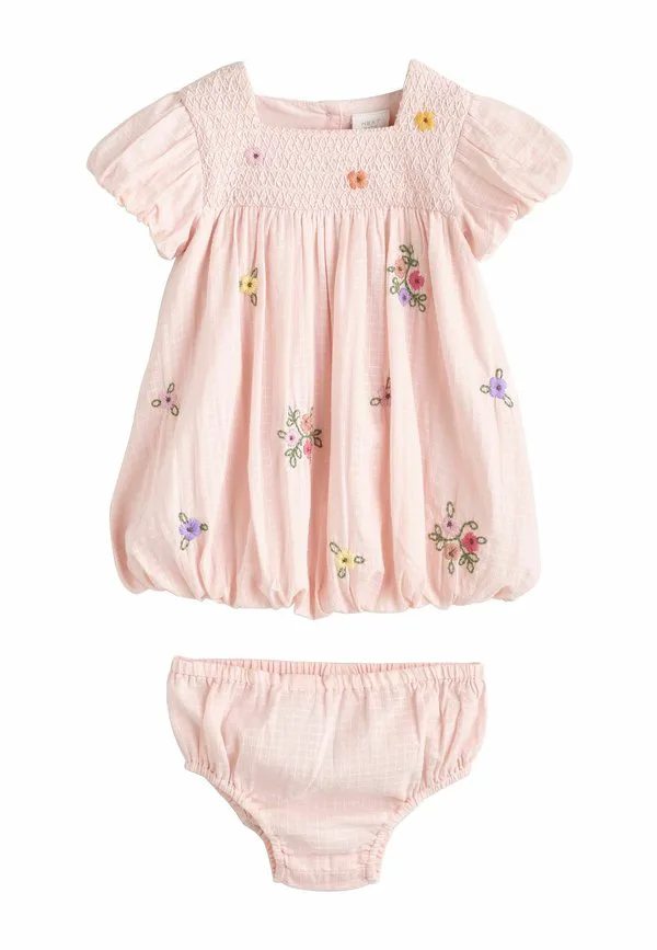 Платье-Рубашка и бриджи стандартного кроя Next, Pink Floral Embroidered