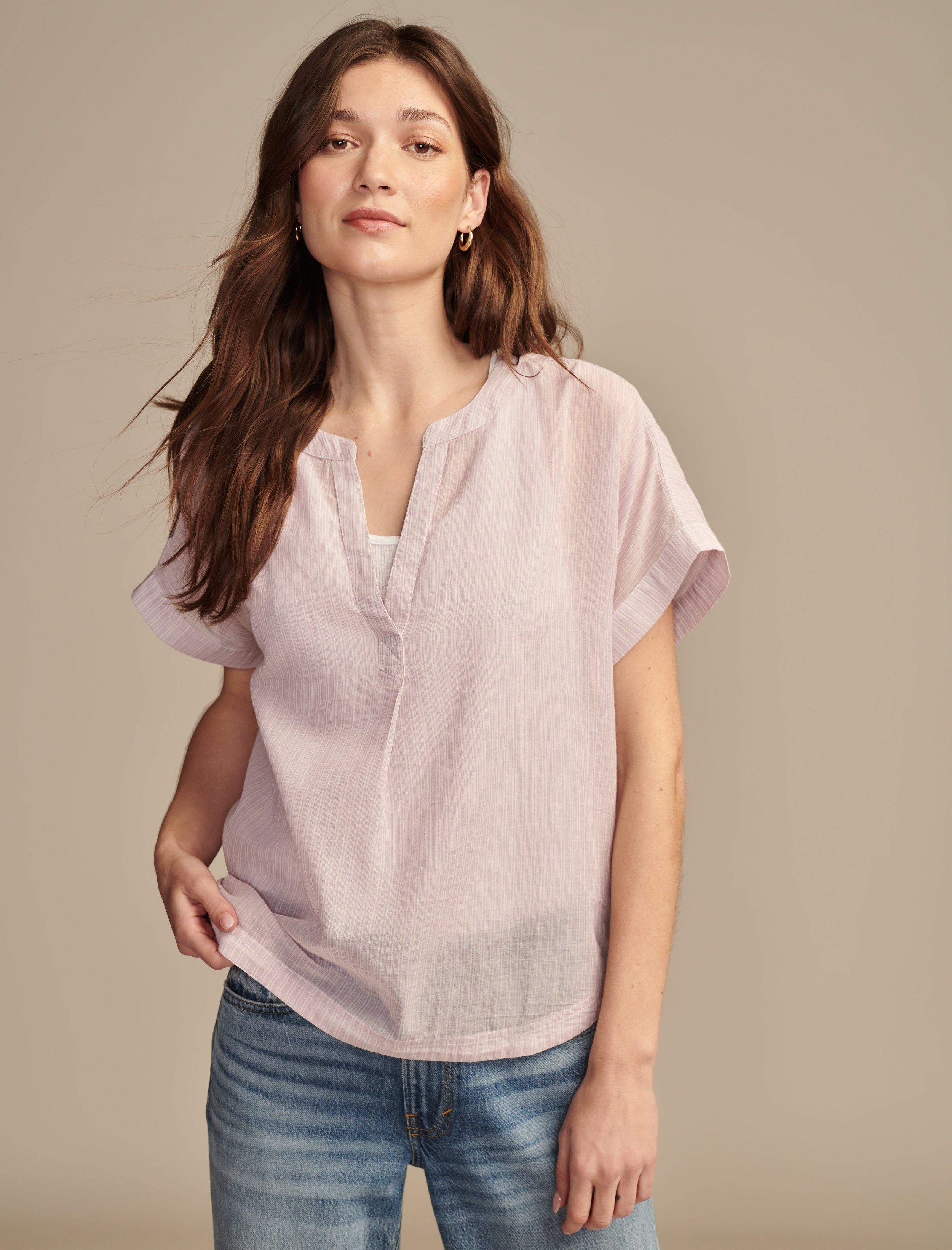 

Женская рубашка-попвер Lucky Brand Camp, цвет medium dark purple