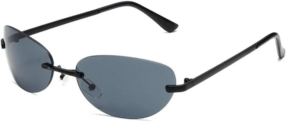 

Солнцезащитные очки UV400 - панк, без оправы, «кошачий глаз», градиентная расцветка, для женщин и мужчин, для бега и активного отдыха generic, Black-black