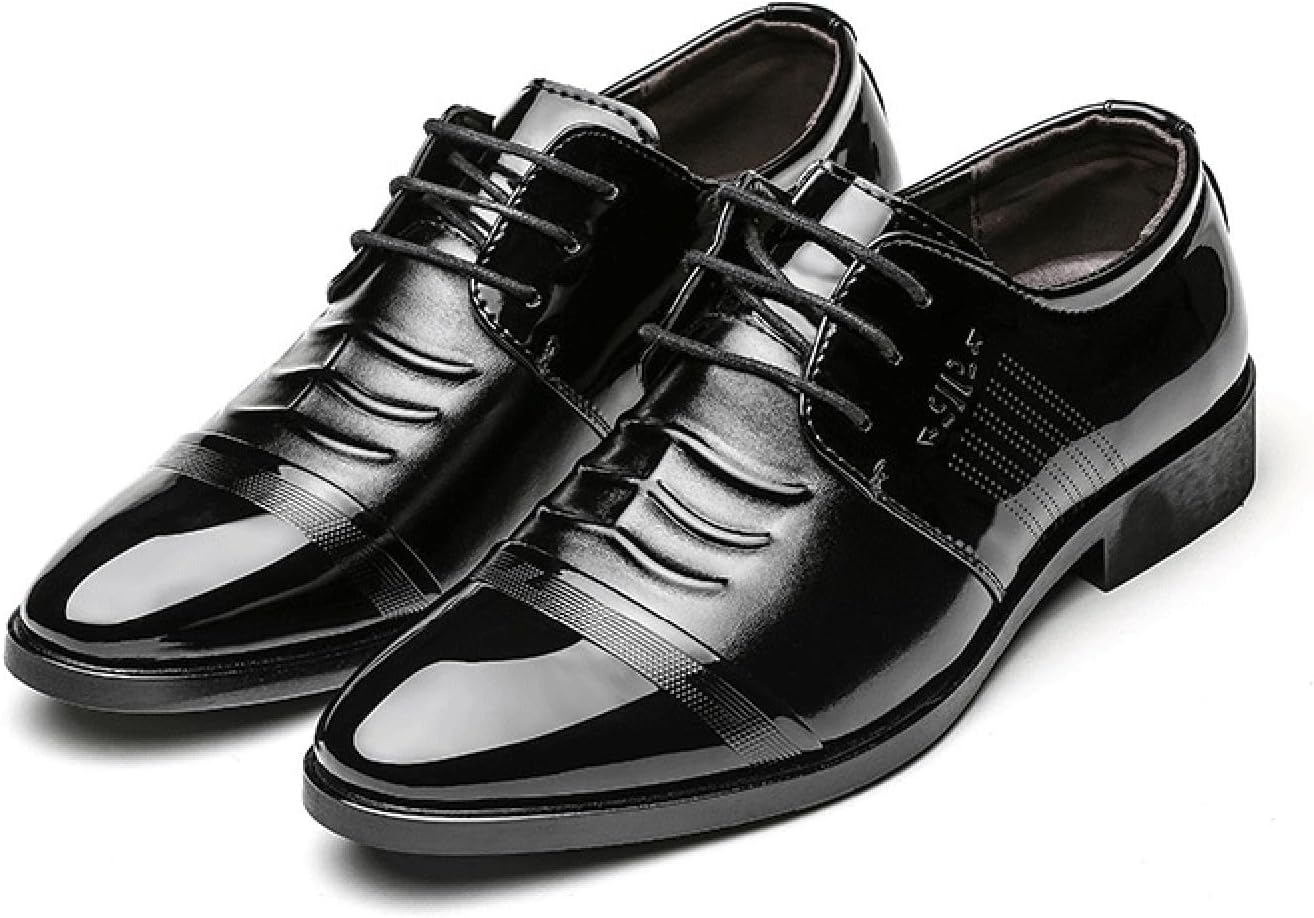 

Мужские оксфорды KYOESCAI Классические туфли для деловой и свадебной одежды Современные формальные дерби на шнуровке с крылышками из лакированной кожи, черный