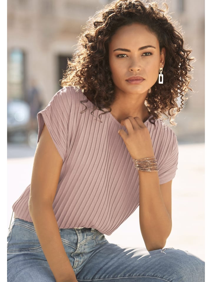 

Рубашка с короткими рукавами лилового цвета LASCANA