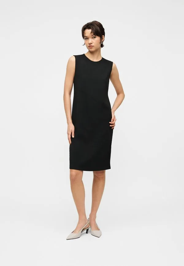 Эластичное повседневное платье с диагональными швами Calvin Klein, Black — фото 2