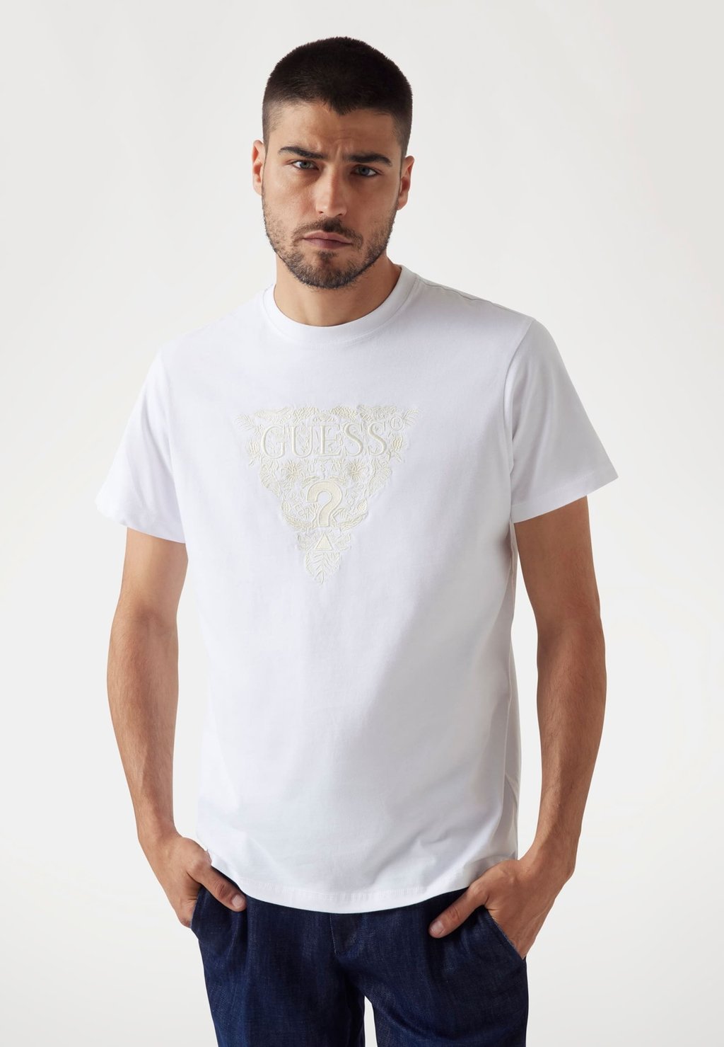 

Футболка с принтом REGULAR FIT LOGO Guess, белый