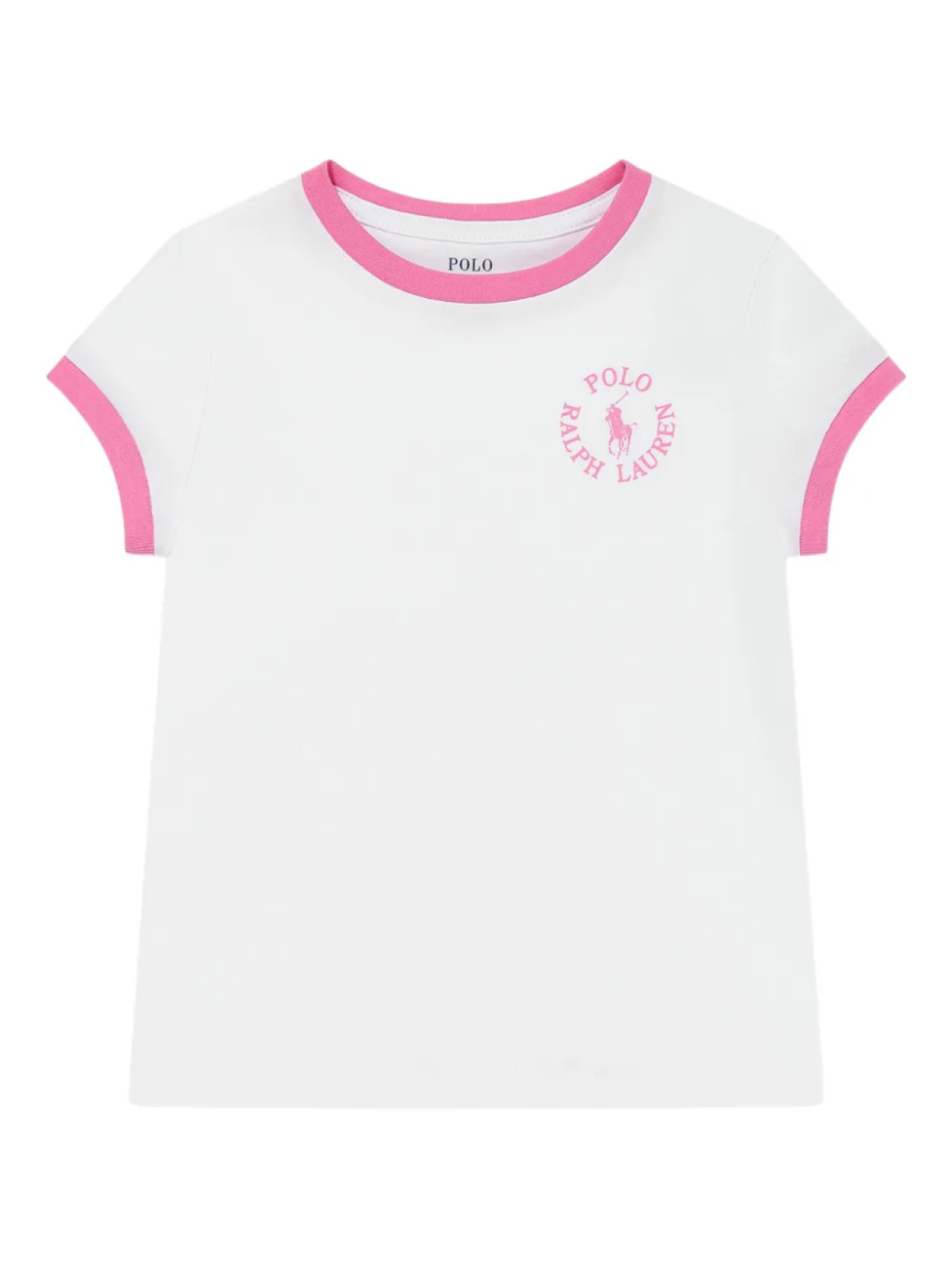 

Футболка с логотипом POLO RALPH LAUREN KIDS с контрастной отделкой, белый