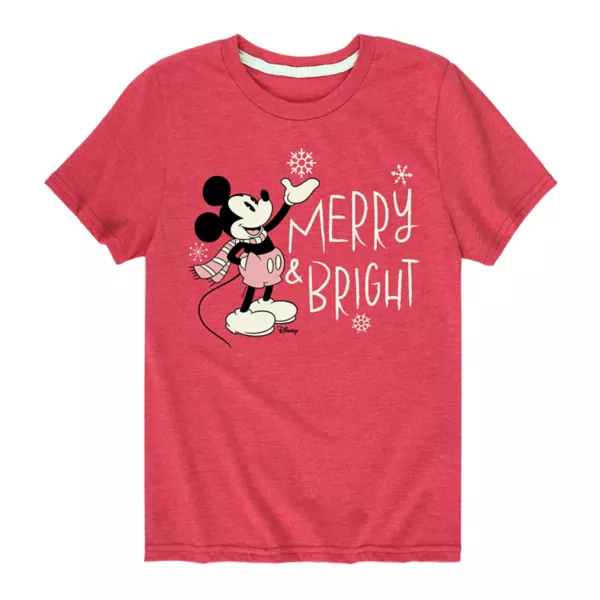 

Футболка с Микки Маусом для мальчиков 8-20 лет с веселым и ярким принтом Disney, красный