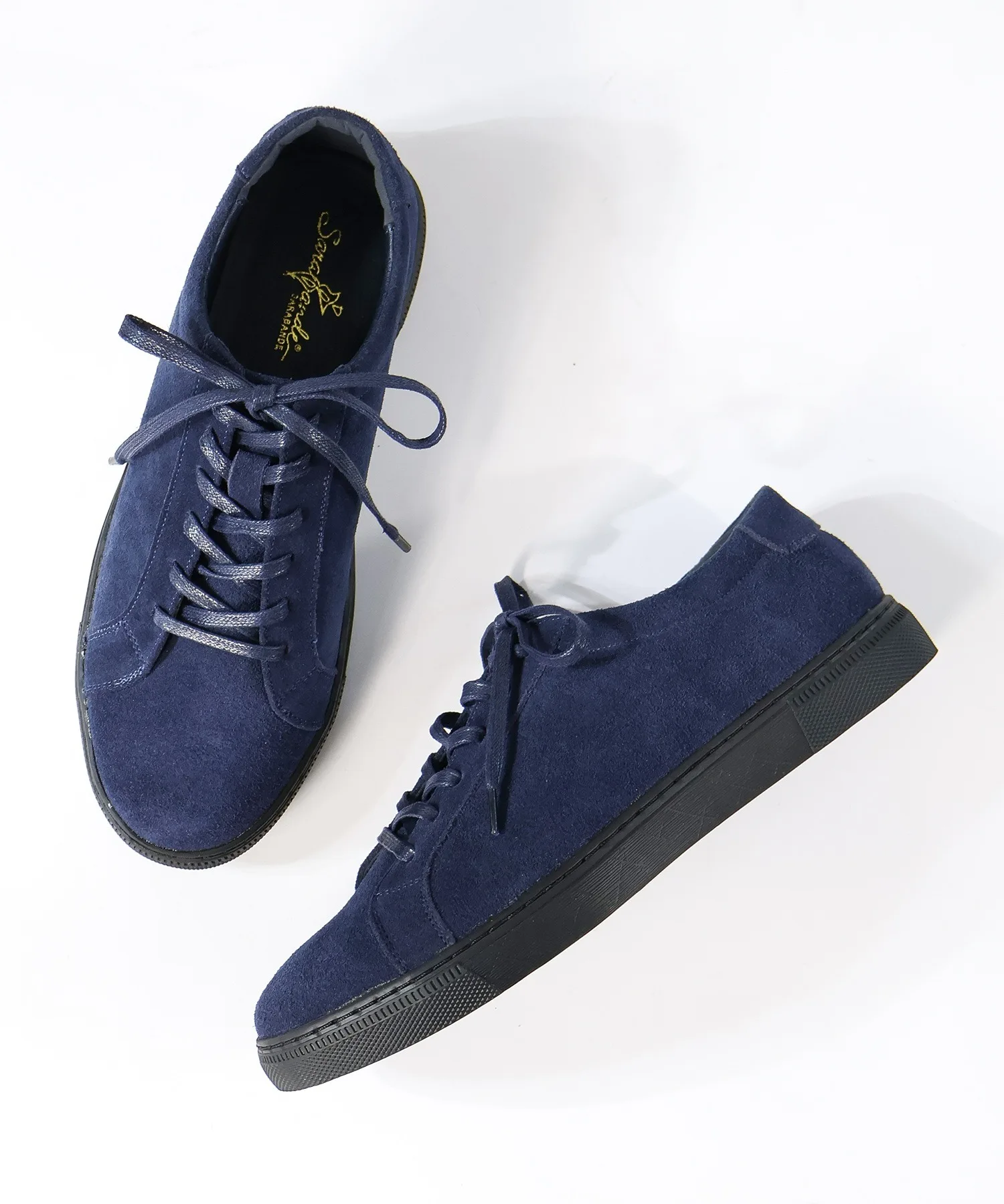 Мужские классические кожаные кроссовки из натуральной кожи SARABANDE Classic Leather Sneakers navy