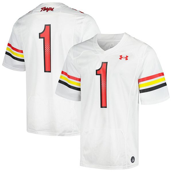 

Мужская футболка Maryland Terrapins #1 белая Under Armour