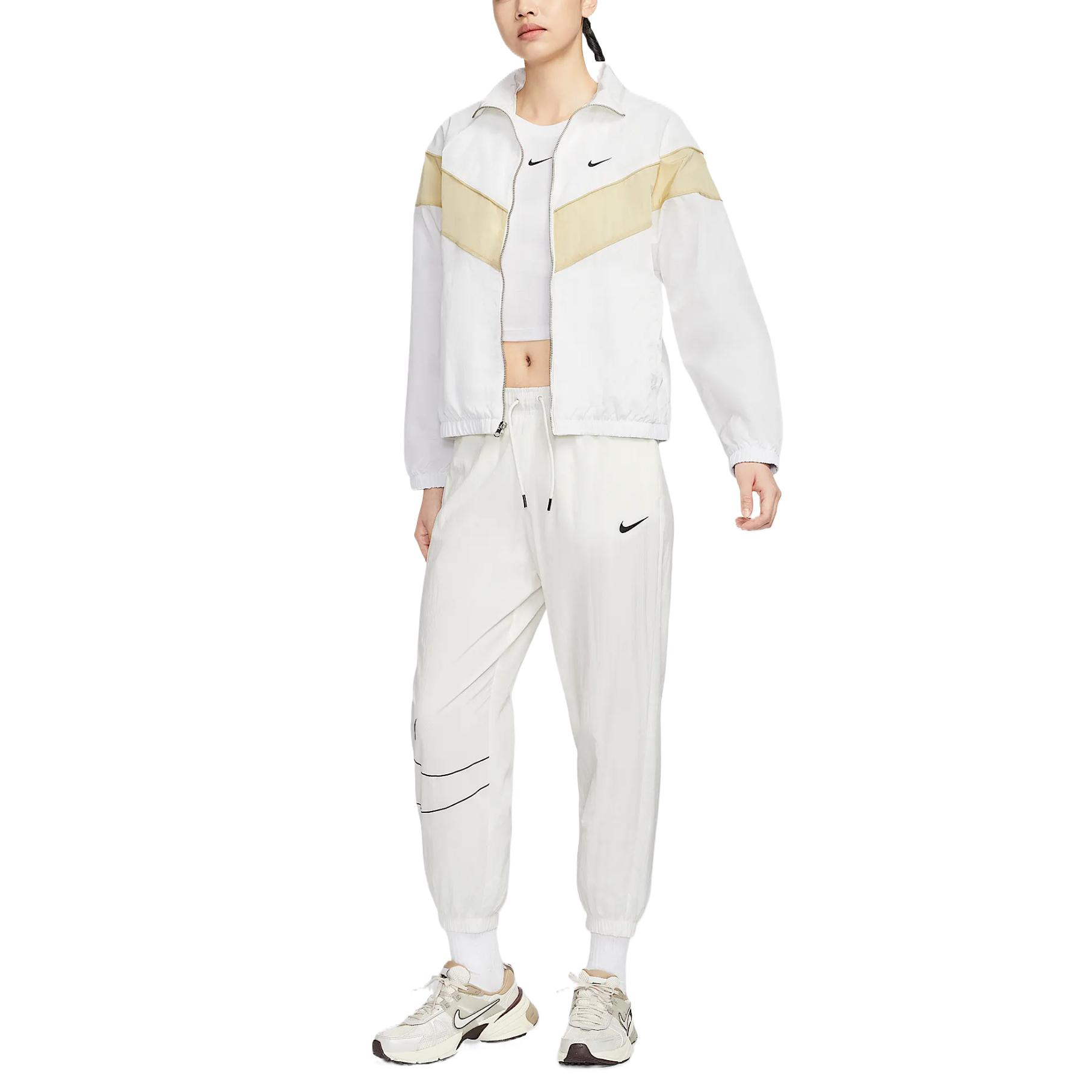 Nike Куртка женская парусная бело-золотисто-черная, Sail White/Team Gold/Black — фото 4