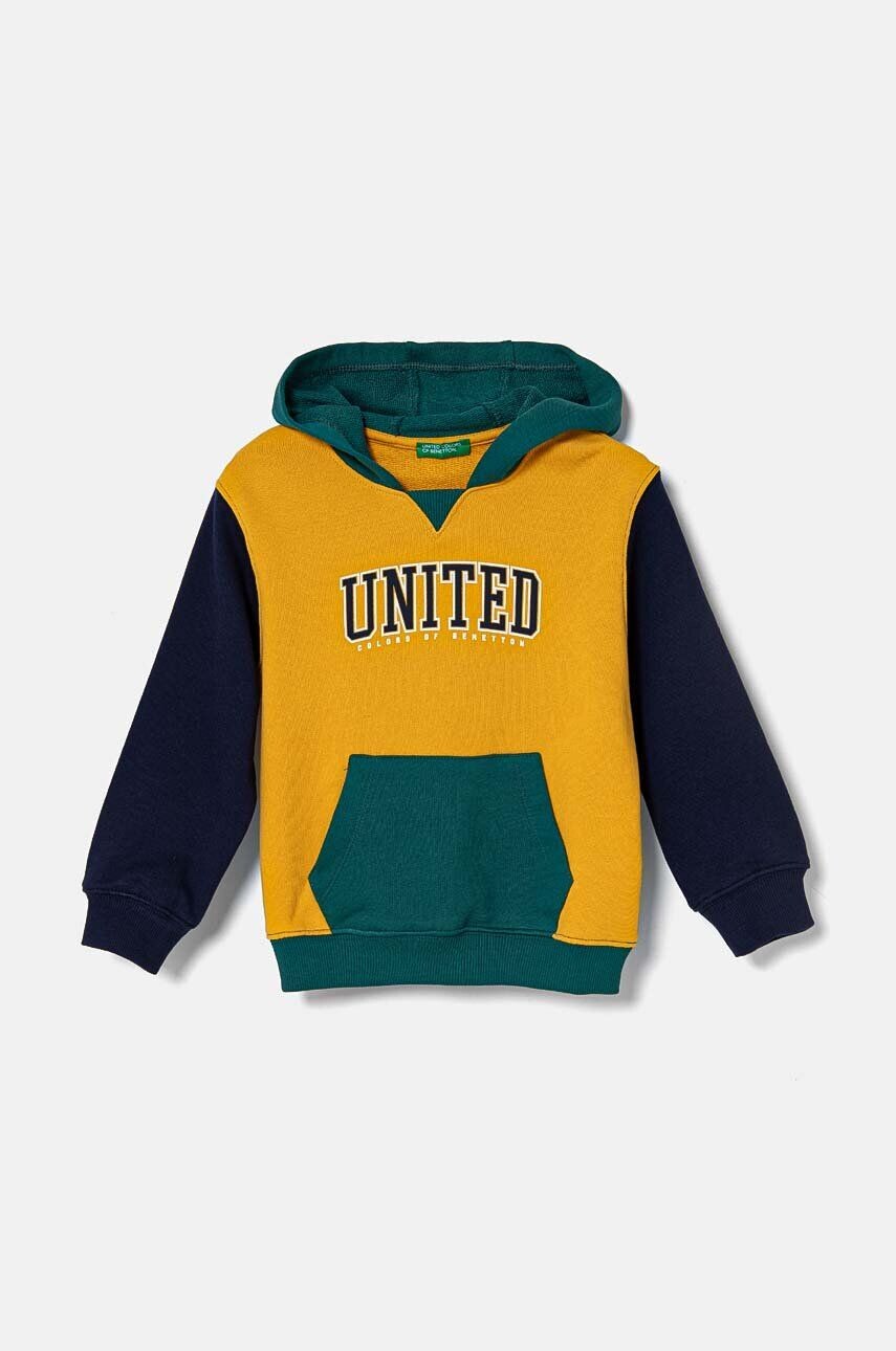 

Хлопковая толстовка United Colors of Benetton для мальчиков и девочек, желтый