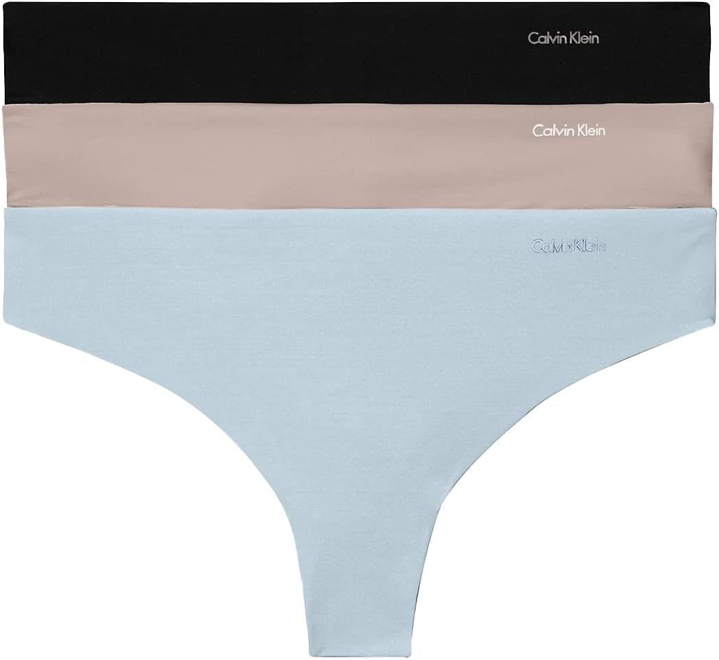 

Женские бесшовные трусики-стринги Calvin Klein Invisibles, 3 шт., Satellite/Rain Dance/Black