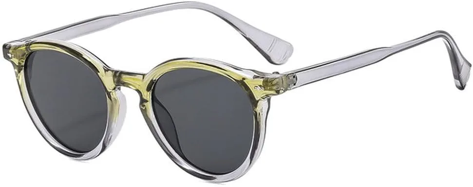 

Популярные круглые солнцезащитные очки для женщин и мужчин, прозрачная оправа, овальные солнцезащитные очки с защитой от УФ-излучения UV400 TVTBBVV, Grey