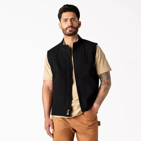 

Мужской жилет из парусины с высоким ворсом и флисовой подкладкой Dickies, цвет rinsed black