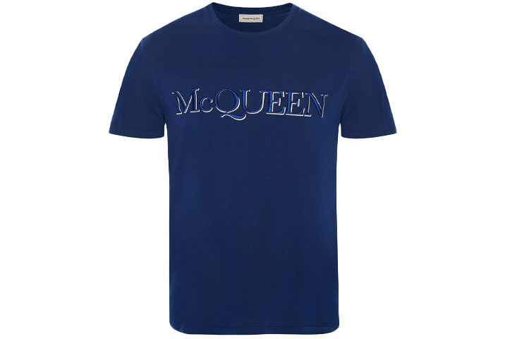

Футболка мужская синяя Alexander McQueen