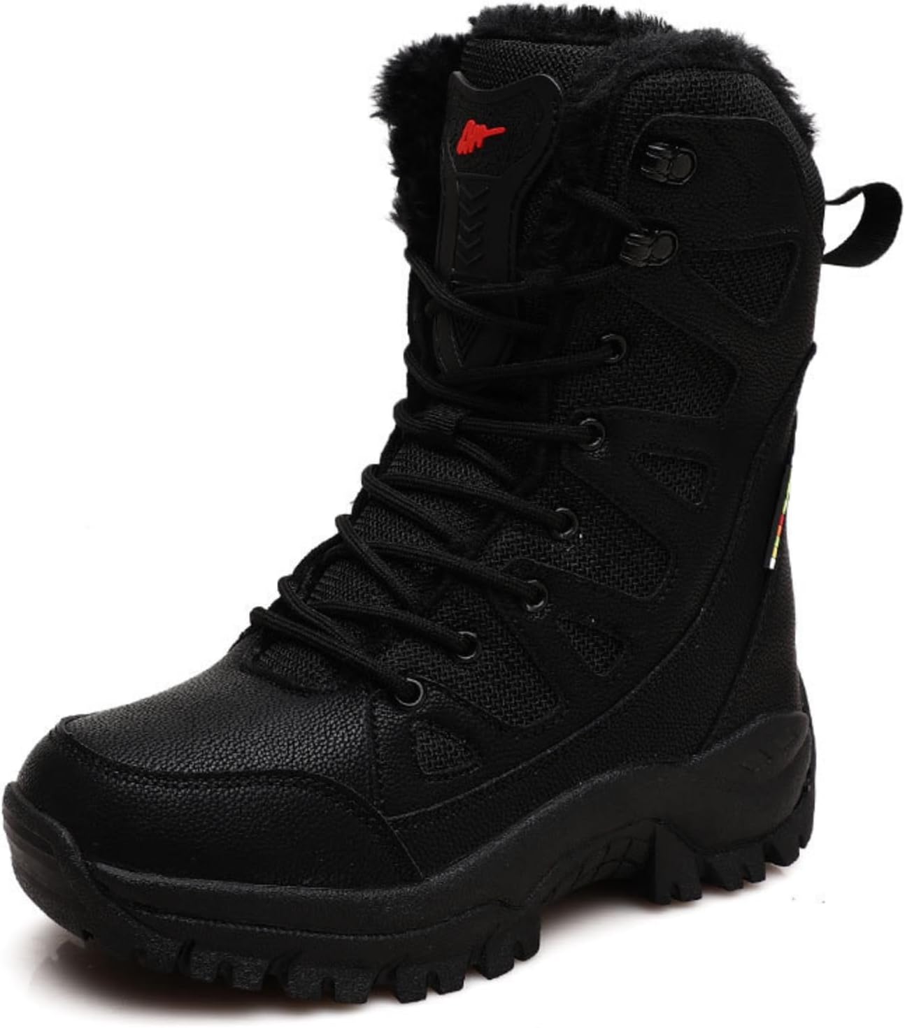 

Женские зимние ботинки, военные ботинки большого размера для боя, мужские и женские высокие ботинки с мягкой и утолщенной походной обувкой Azttoztto, черный