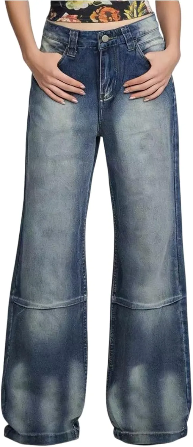 

Женские джинсы Wide Leg с эффектом Tummy Control, прямые, в стиле Y2K