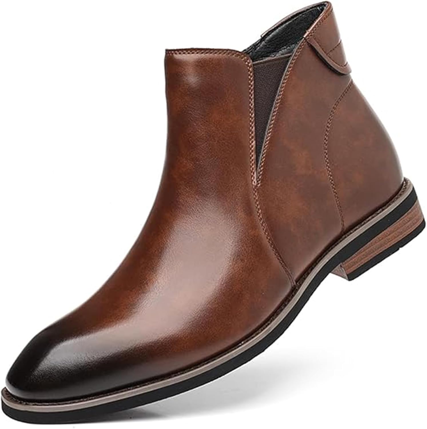 

Мужские ботинки челси с боковой молнией и эластичным ремешком Aegnongl, коричневый