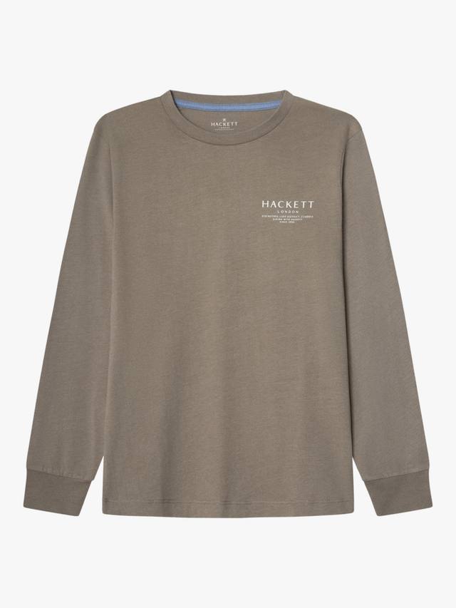 

Детская хлопковая футболка с длинным рукавом и пейзажным принтом Hackett London, Walnut Brown