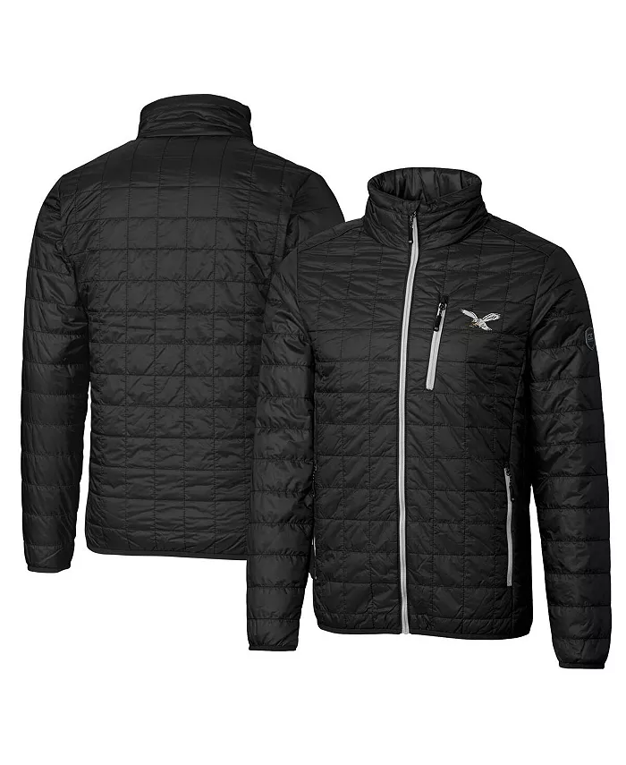 

Мужская черная утепленная пуховая куртка Philadelphia Eagles Rainier PrimaLoft Eco с молнией на всю длину Cutter & Buck