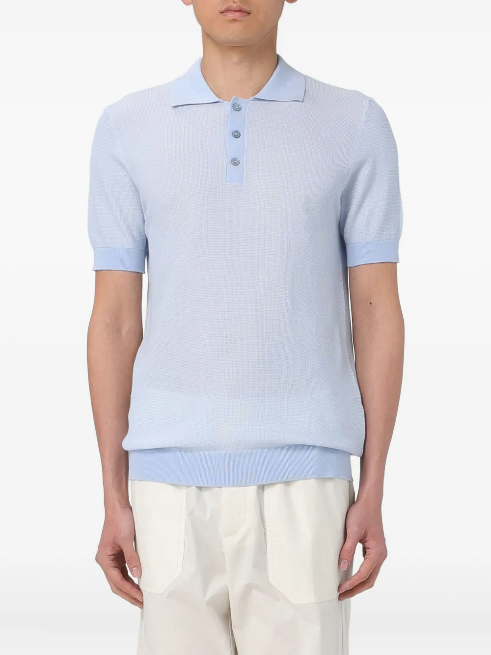 

Тонко вязаное поло Paolo Pecora, синий