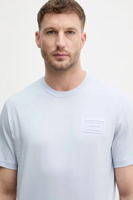 Футболка Lacoste мужская, хлопковая, синий — фото 4