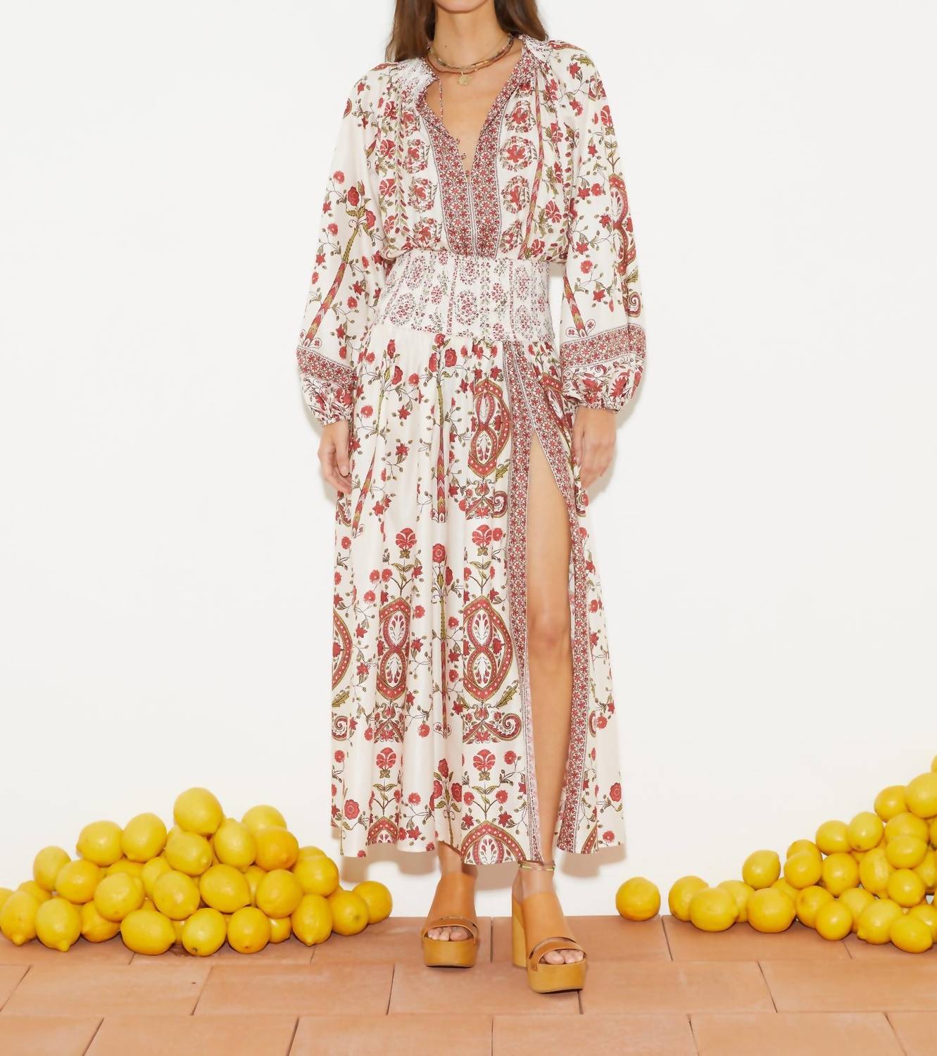 

Сeres Плиссированное макси-платье в цвете гардения BOTEH, Gardenia