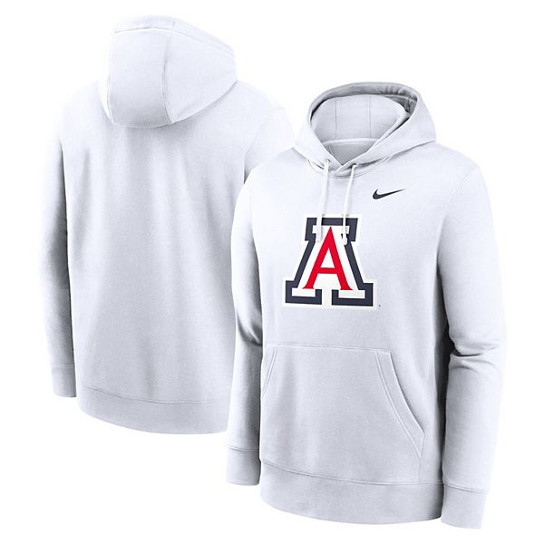 Мужская белая толстовка с капюшоном arizona wildcats primetime evergreen club fleece Nike — фото 2
