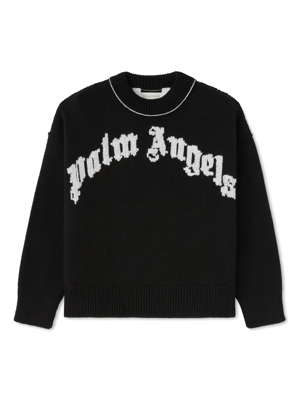 

Джемпер Curved Logo Palm Angels Kids, черный