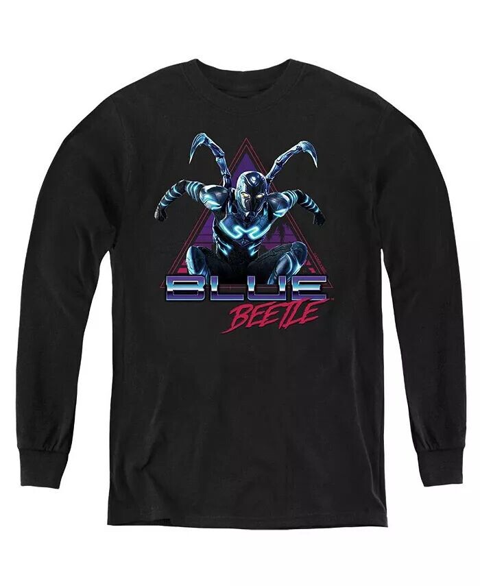

Молодежная толстовка с длинным рукавом Leaping Triangle Blue Beetle, черный