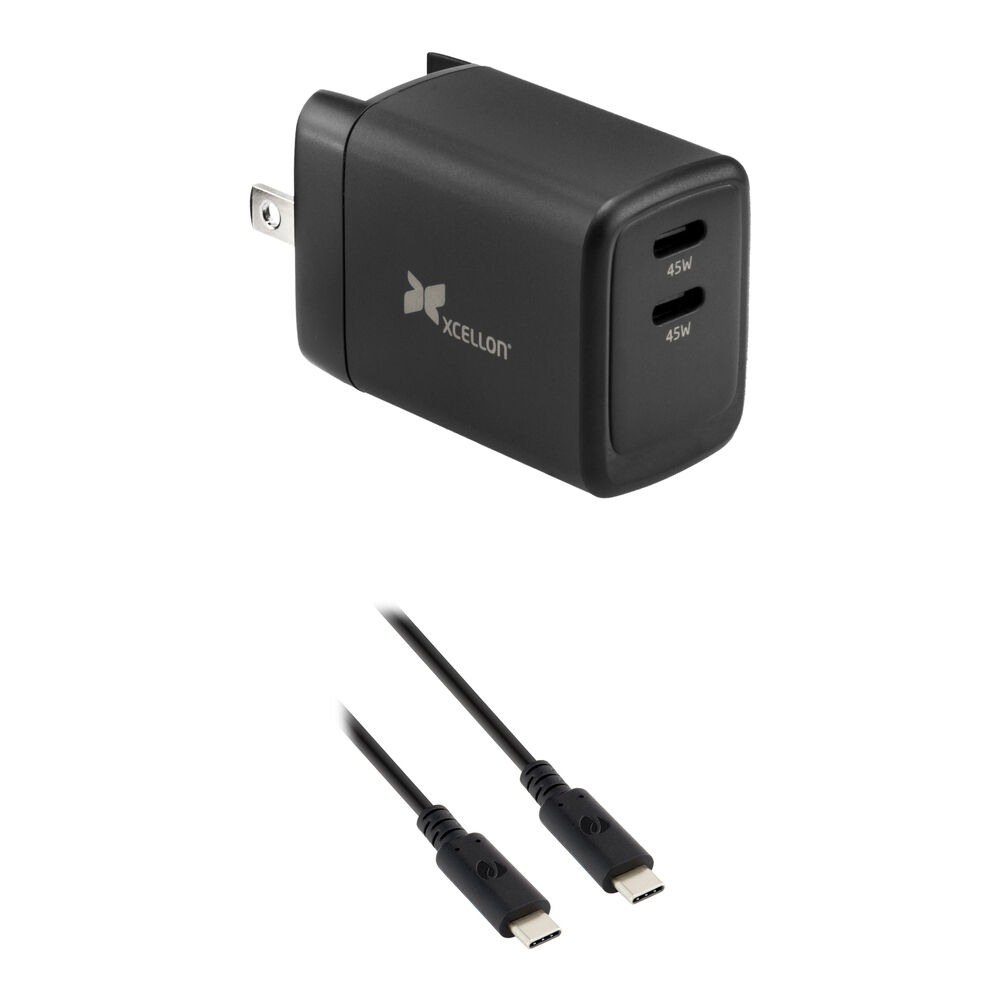 

Зарядное устройство Xcellon PDG-245 45W GaN 2-Port USB-C Charger & Charging Cable