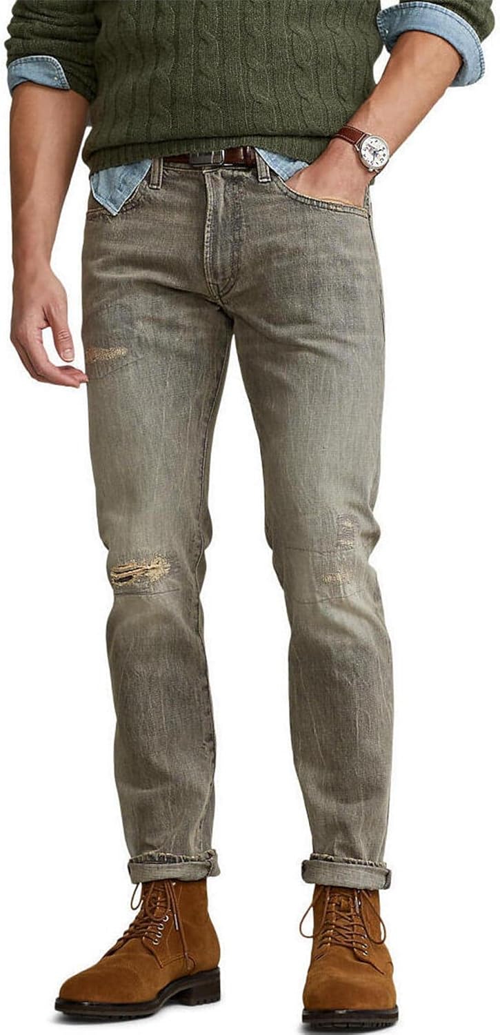 

POLO RALPH LAUREN Мужские джинсы Sullivan Slim-Fit Brennan Repaired Faded, Grey