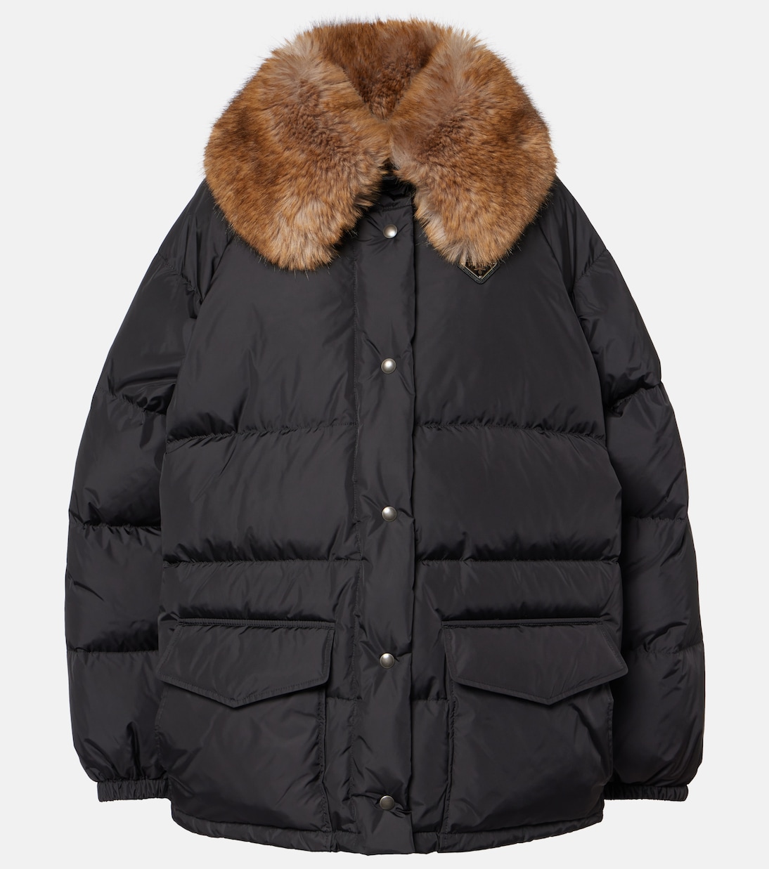 

Пуховик с отделкой из искусственного меха Prada, Nero
