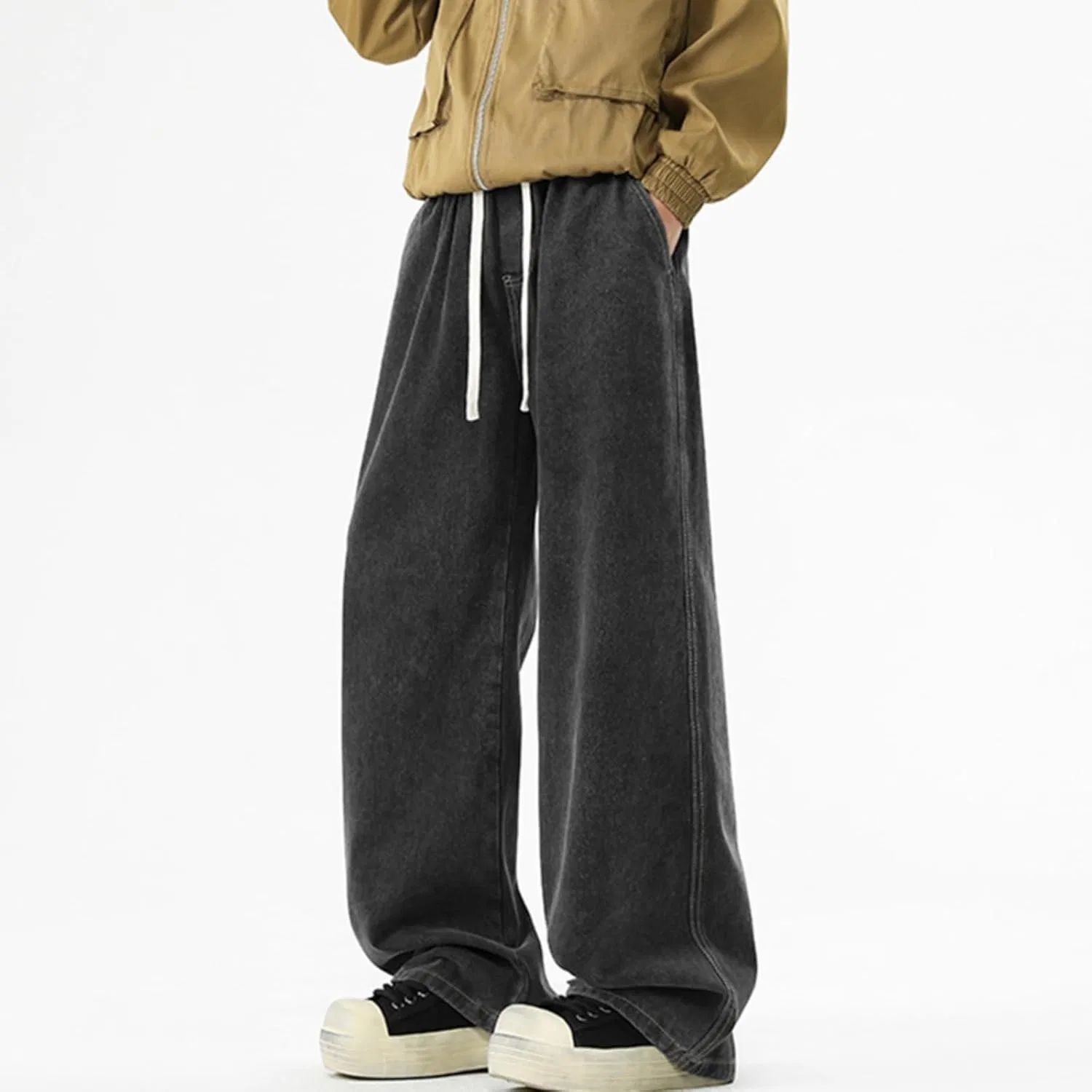 Джинсы свободные Baggy Denim Pants, Black Gray — фото 2