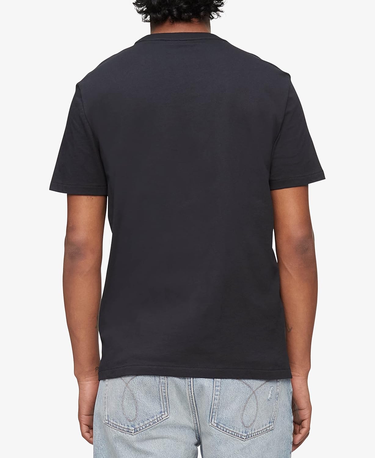 Мужская футболка Calvin Klein из гладкого хлопка с круглым вырезом, Black Beauty — фото 2