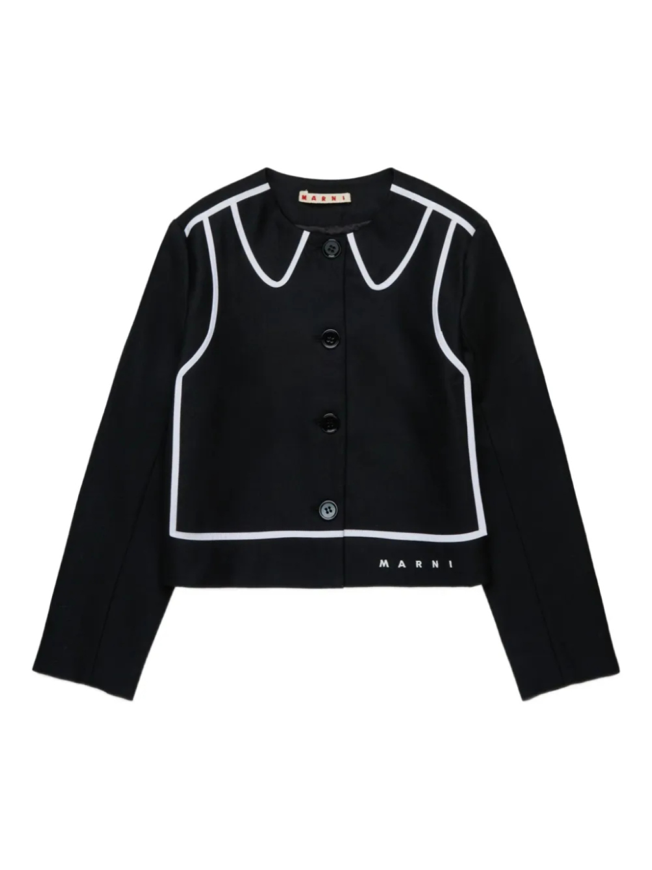 

Marni Kids куртка с вышитым логотипом, черный