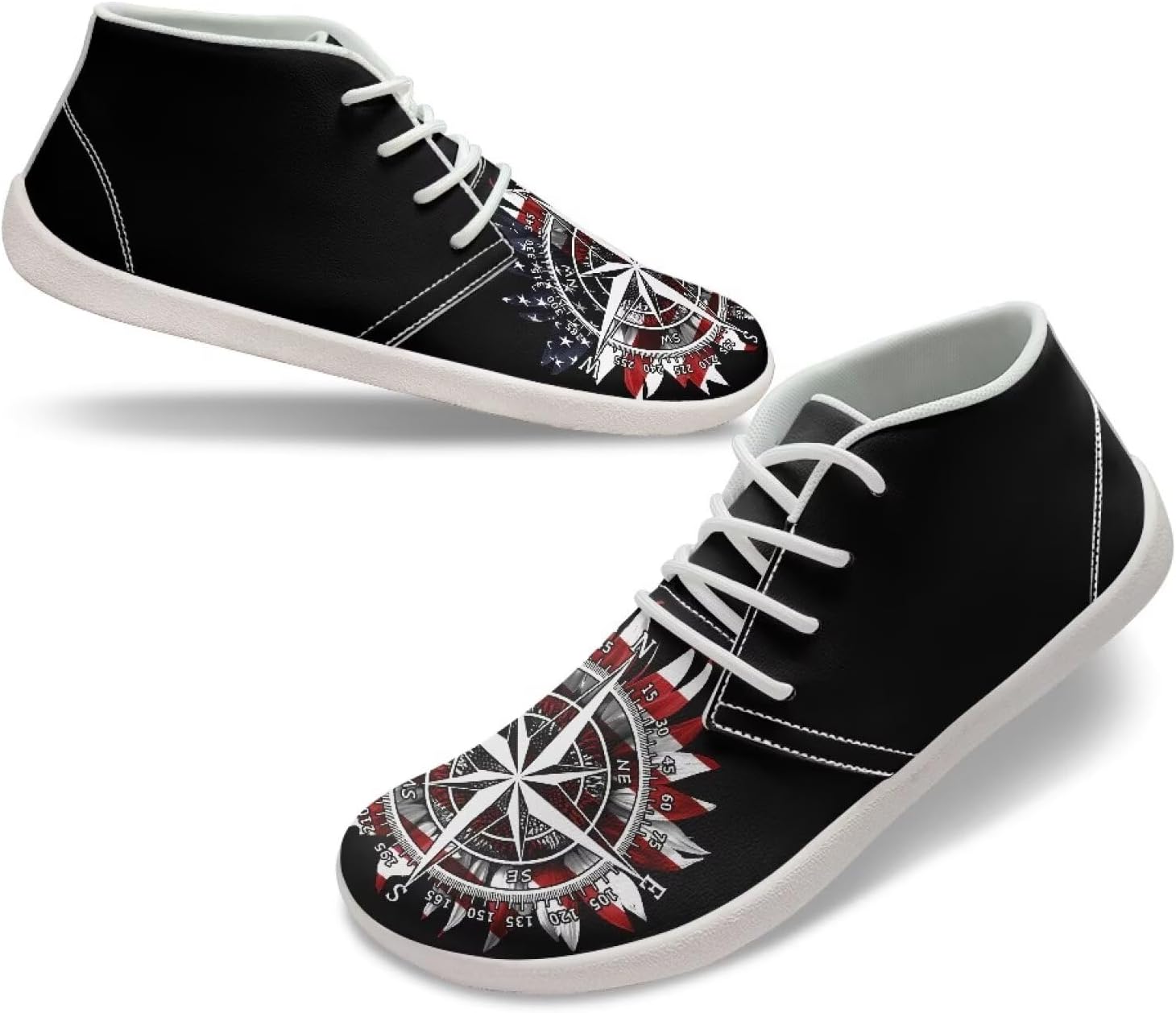 

Мужские минималистичные босоножки Fuxowvby, Модные кроссовки с широкой носочной частью, Обувь с нулевым перепадом для тренировок, ходьбы, бега и тенниса, размеры US 5-14, American Flag Compass