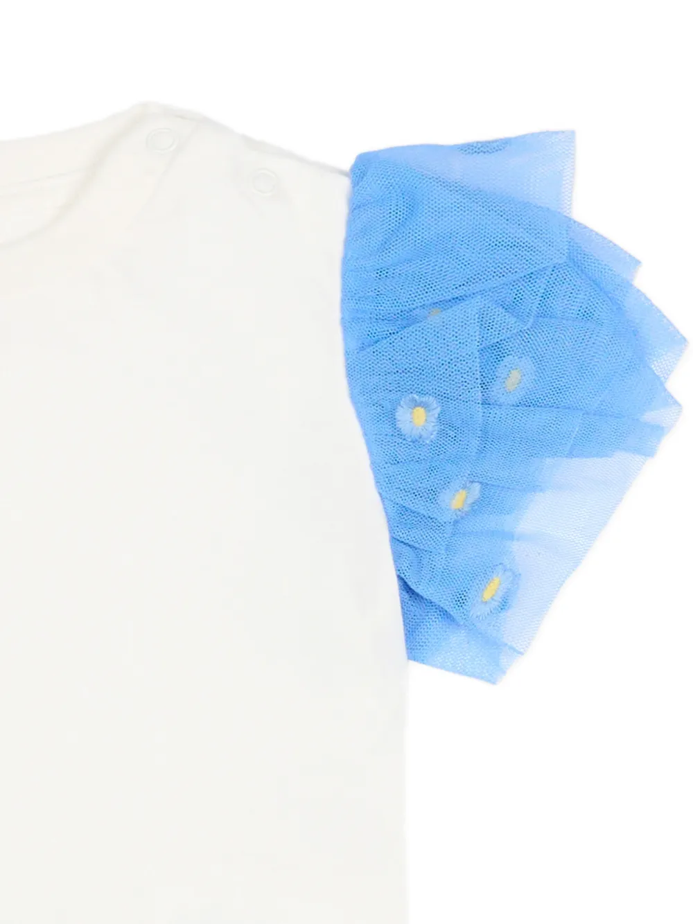 Футболка с оборками на рукавах Stella Mccartney Kids, белый — фото 3