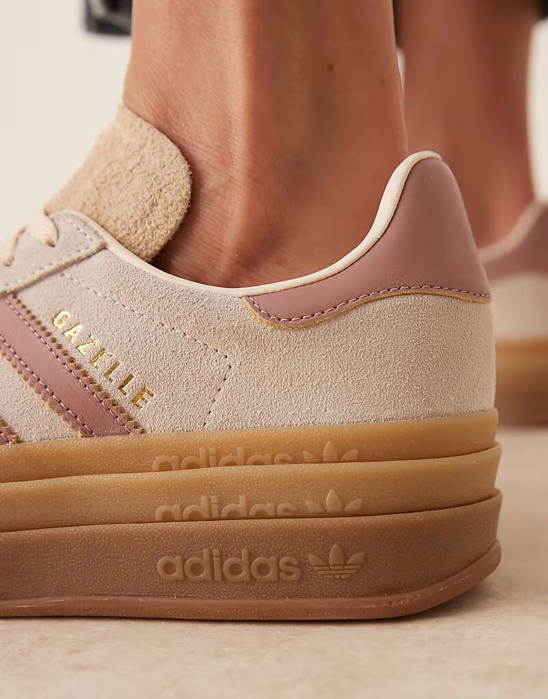 Кроссовки Adidas Originals Gazelle Bold в кремовом и теплом глиняном цвете — фото 4
