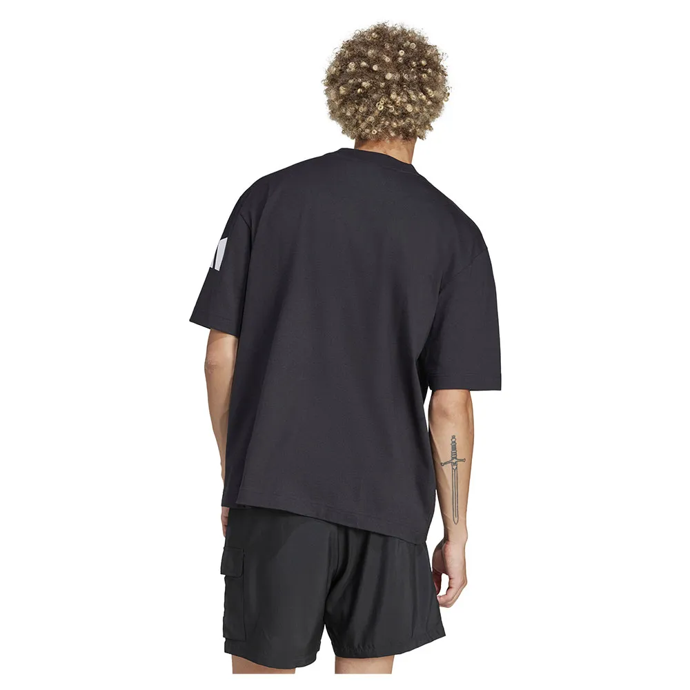 Футболка с коротким рукавом adidas Essentials Loose Fit 3 Bar Logo, черный — фото 2