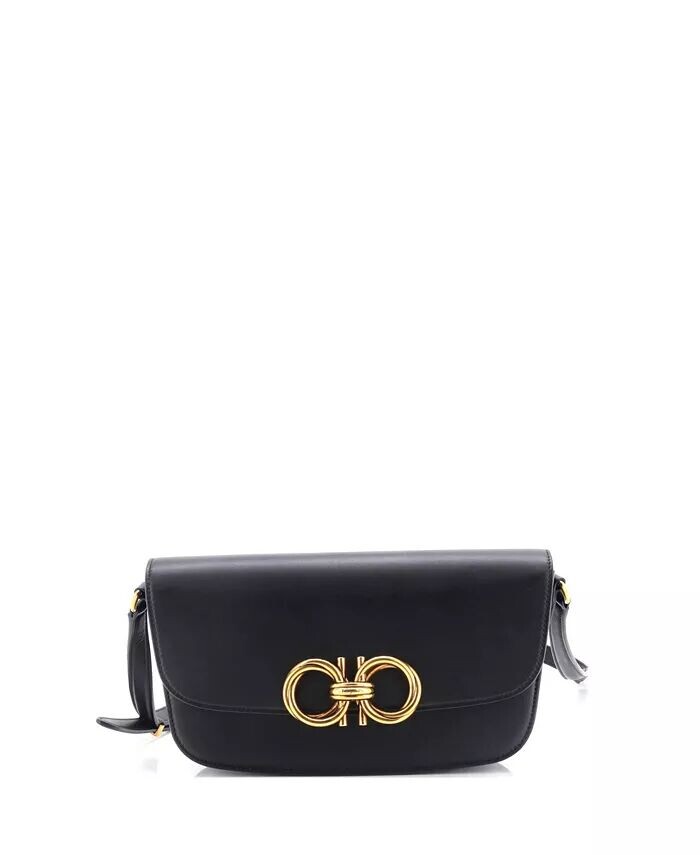 

Сумка-трапеция East West Crossbody из кожи Pre-Owned Salvatore Ferragamo, черный
