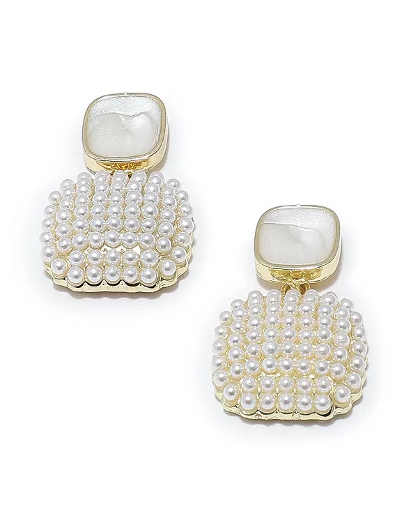 

Женские декорированные серьги-подвески Sohi, white