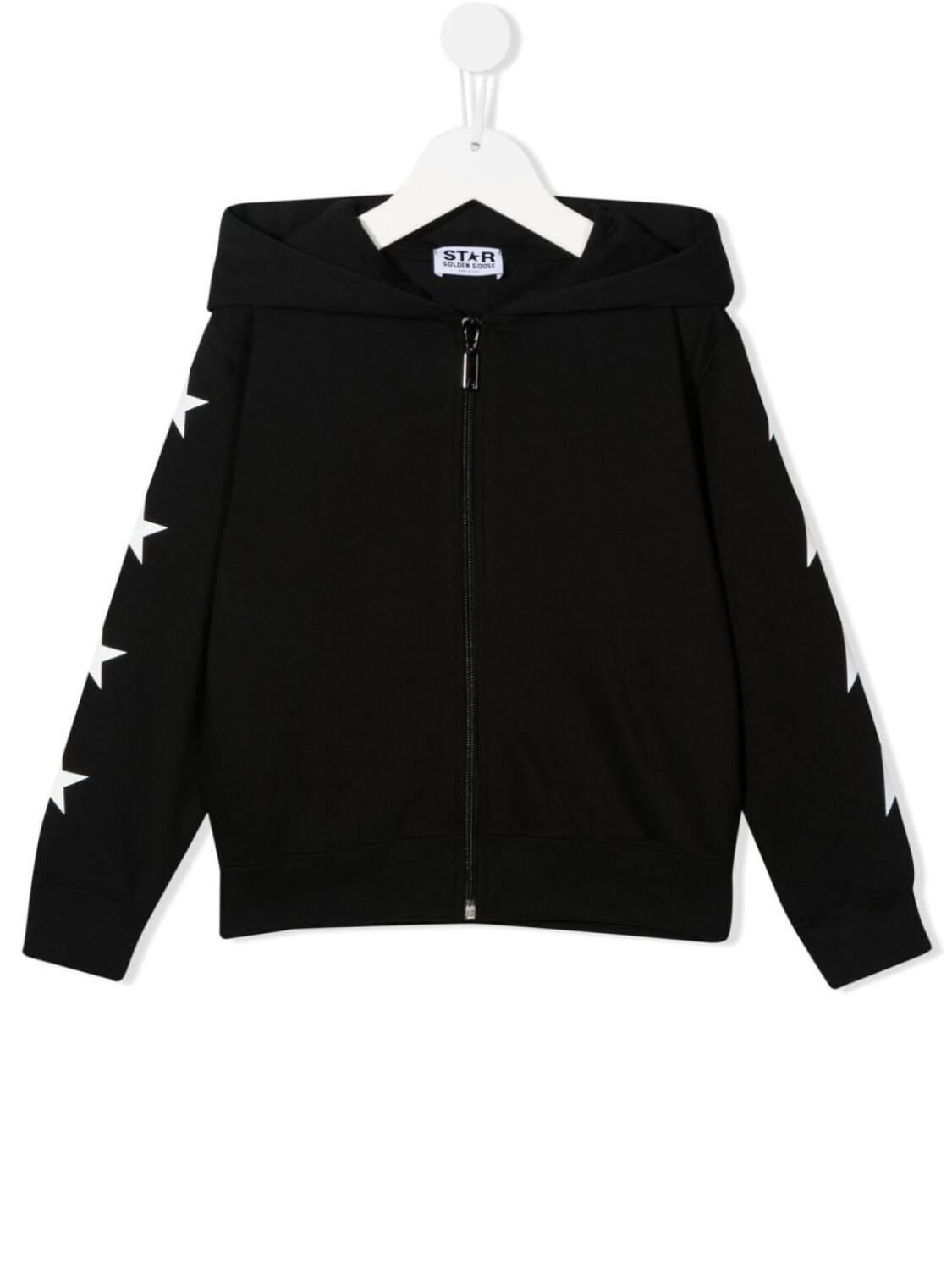 

Golden Goose Kids худи на молнии с принтом, черный
