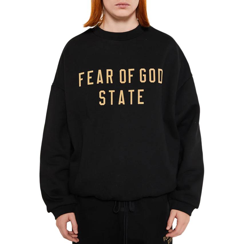 Топ Fear of God Essentials Fleece Crewneck 'Black' — фото 3