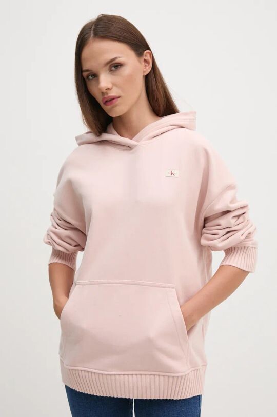 

Хлопковая толстовка Calvin Klein Jeans, розовый