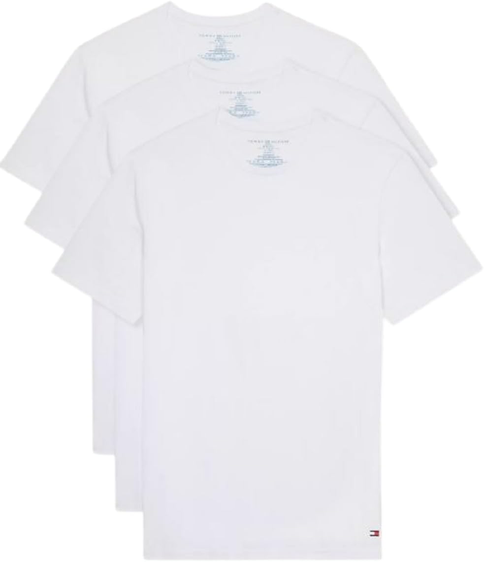 

Мужские классические хлопковые майки Tommy Hilfiger с круглым вырезом, упаковка из 3 шт., 3 White