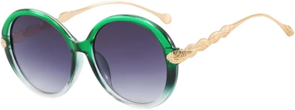 

Солнцезащитные очки с защитой UV400 | Крупная круглая металлическая оправа | для женщин и мужчин, для занятий спортом на открытом воздухе и вождения DSVIGF, Green Gray