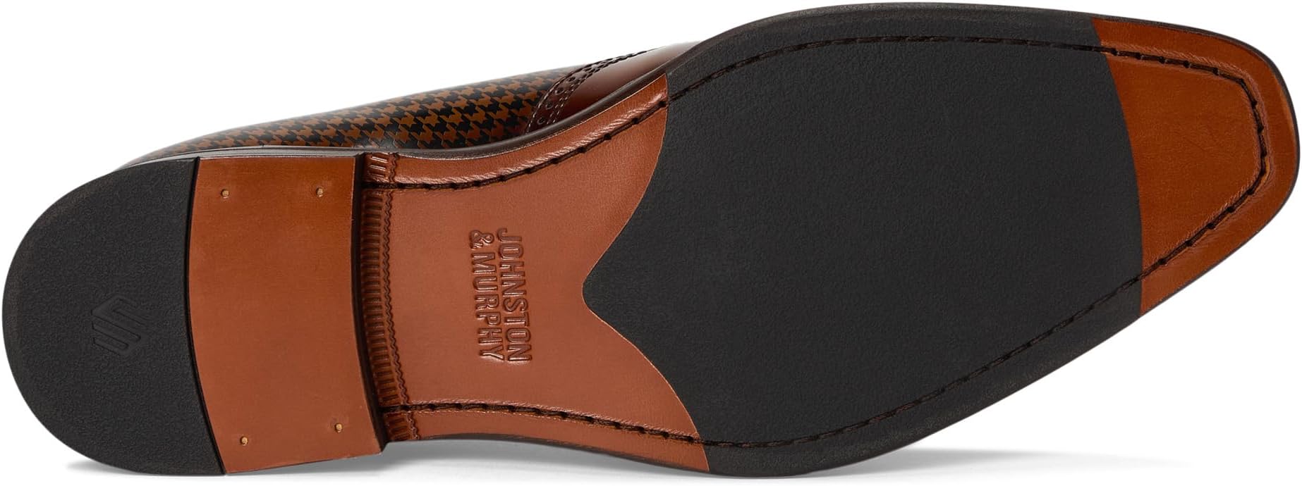 Оксфорды Johnston & Murphy Sullivan Wingtip, цвет Mahogany Brush-off Houndstooth Calfskin — фото 3