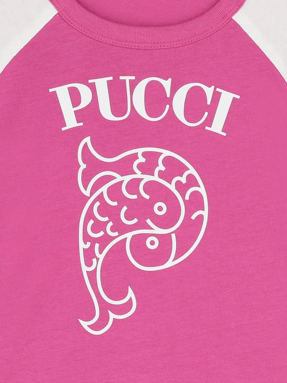Платье с оборками и принтом Pucci Junior, розовый — фото 3