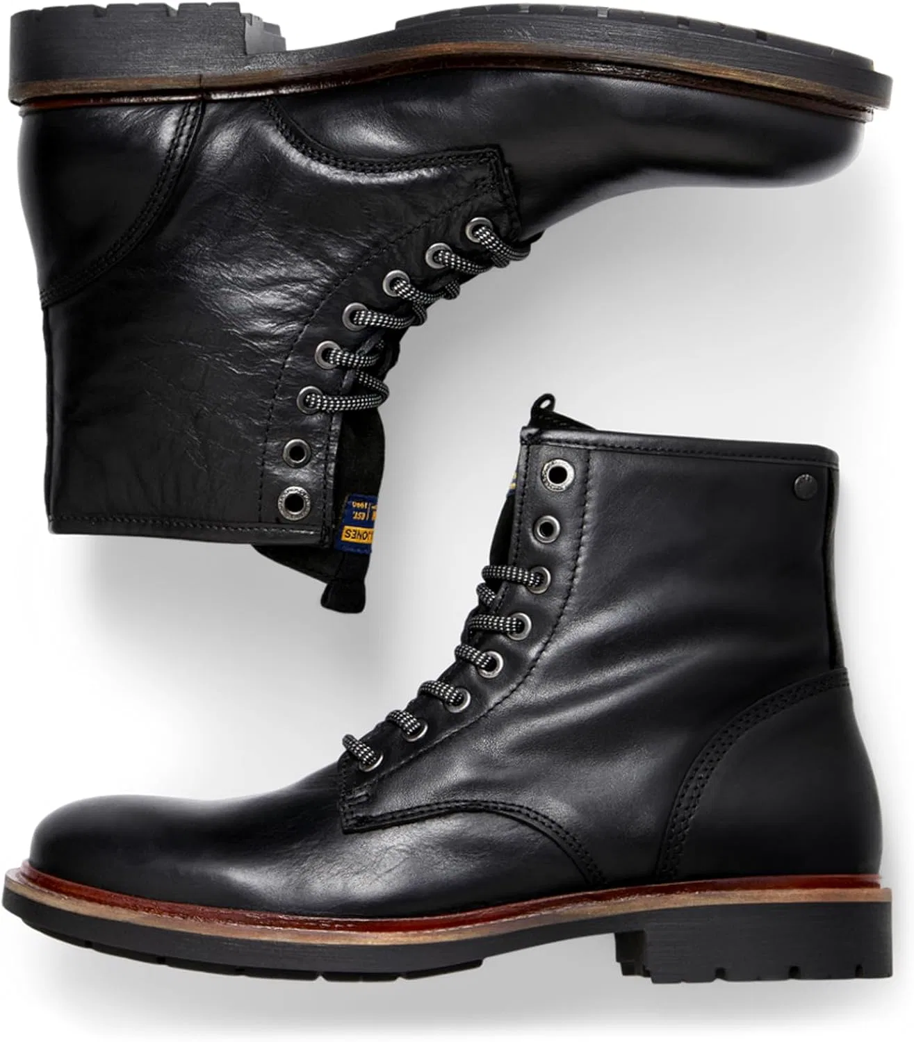 Мужские кожаные ботильоны JACK & JONES Jfwtanner, Charcoal — фото 2
