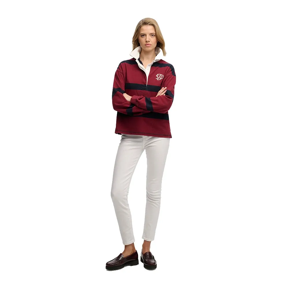 Футболка Superdry Heritage Stripe Rugby с коротким рукавом, красный — фото 3