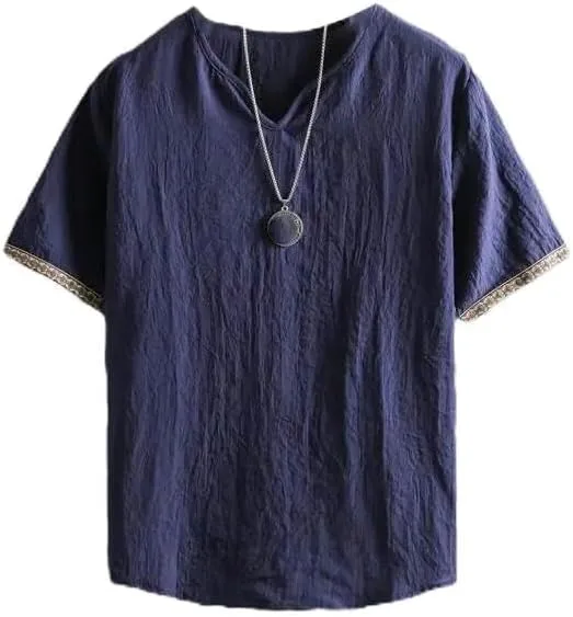 

Мужская летняя футболка из хлопка и льна XZQYJKP